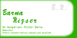 barna mizser business card